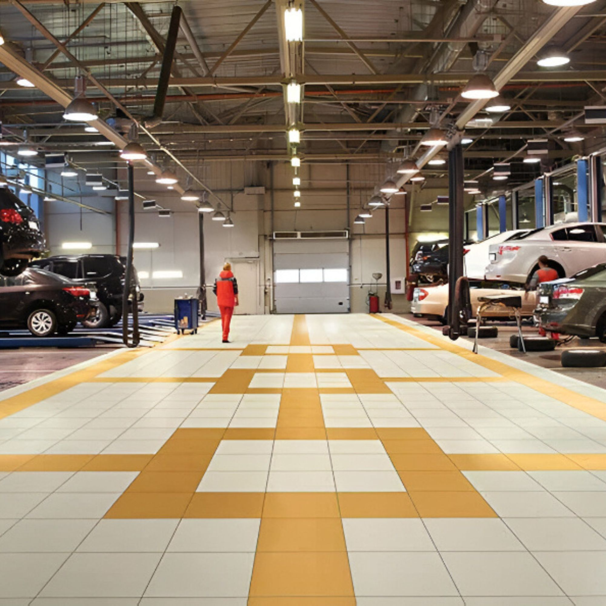Workshop flooring by Alkali Tiles